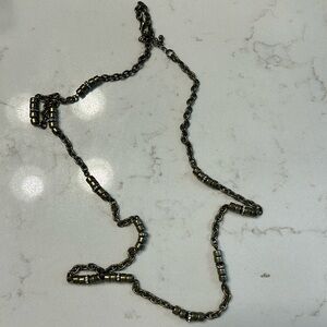 Brass beaded necklace, 32”